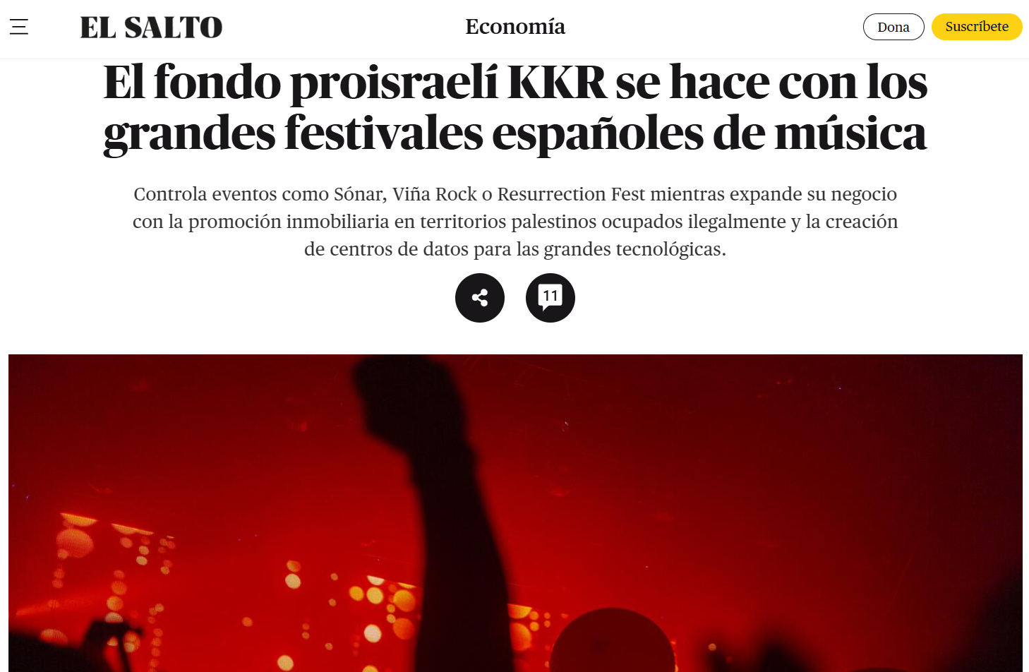 El fondo KKR, vinculado al lobby pro ocupación israelí en Palestina, toma el control de los grandes festivales musicales en España El fondo KKR, vinculado al lobby pro ocupación israelí en Palestina, toma el control de los grandes festivales musicales en España