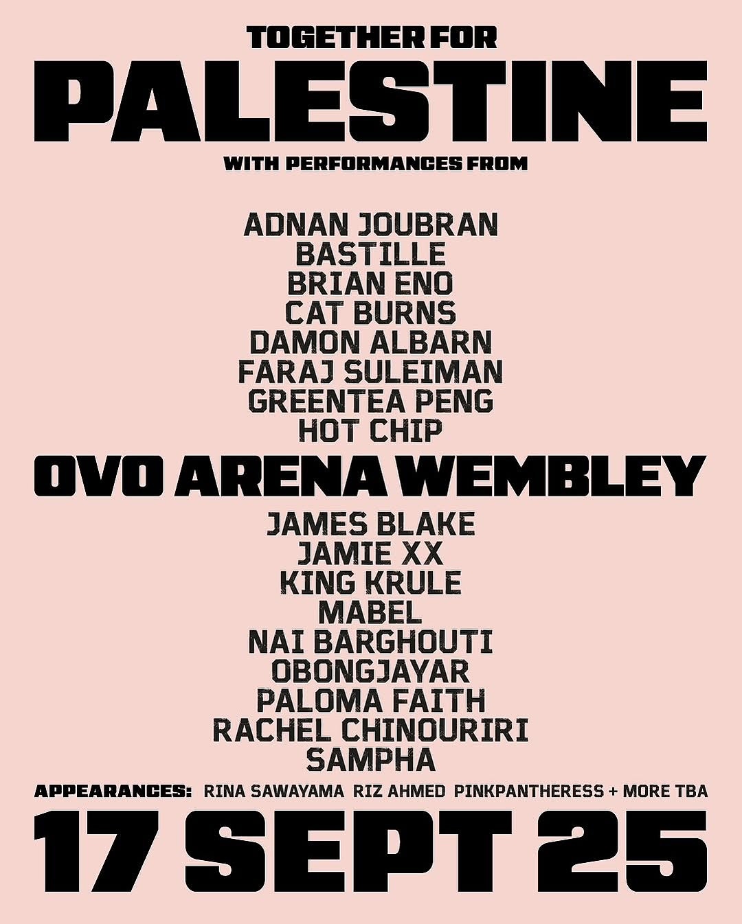 Concierto por Palestina: Confirmados