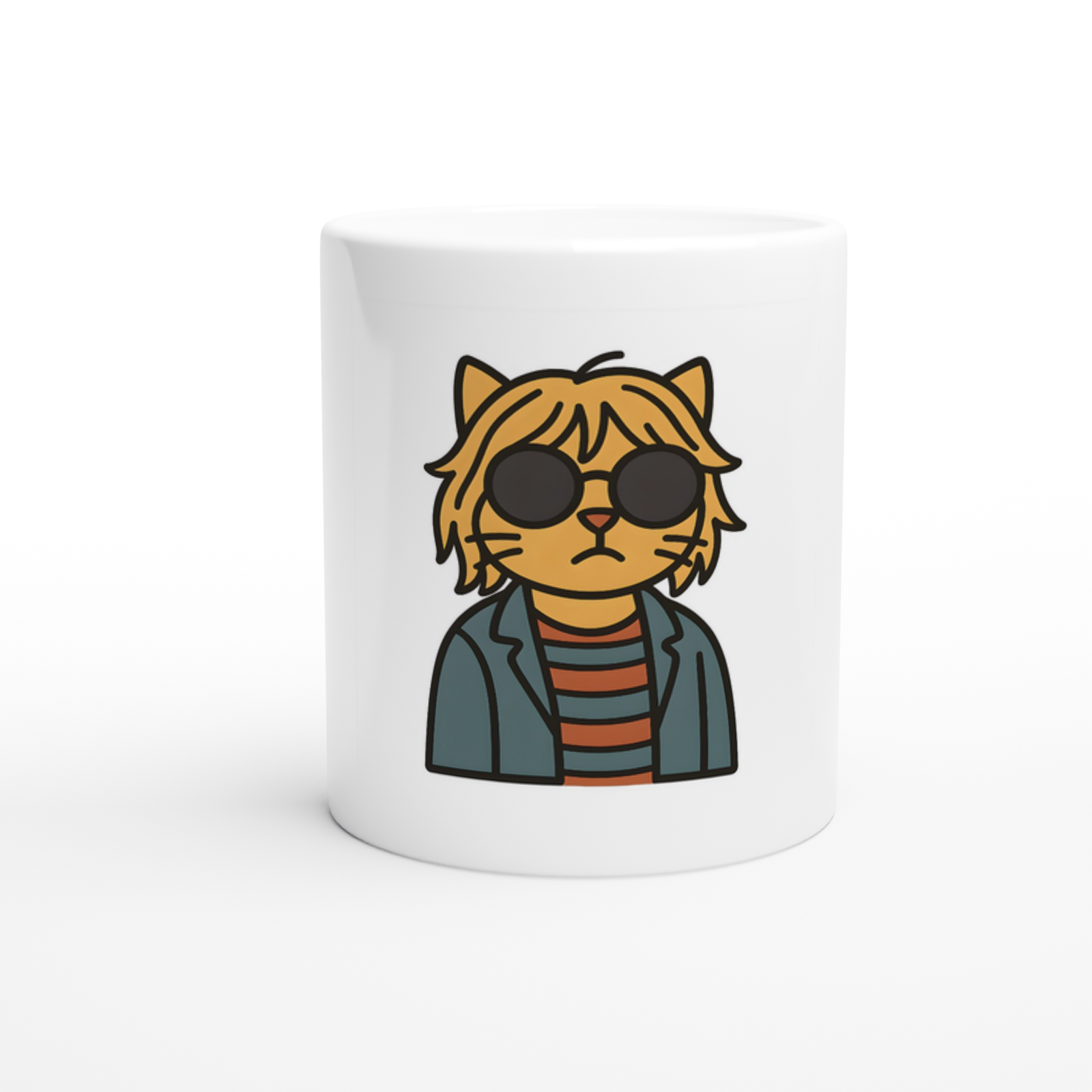 Taza de Cerámica Premium – Gato Grunge Taza de Cerámica Premium – Gato Grunge