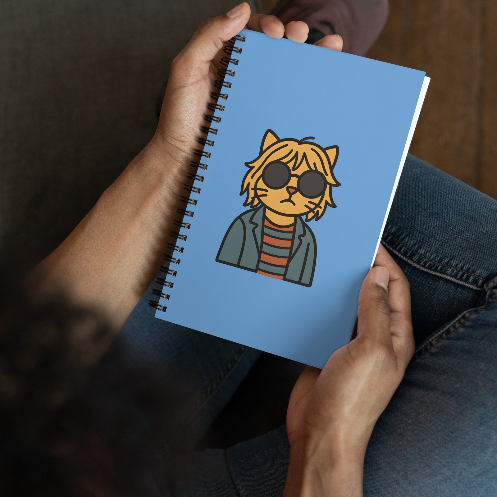 Libreta de notas con espiral - Gato Grunge - Imagen 2