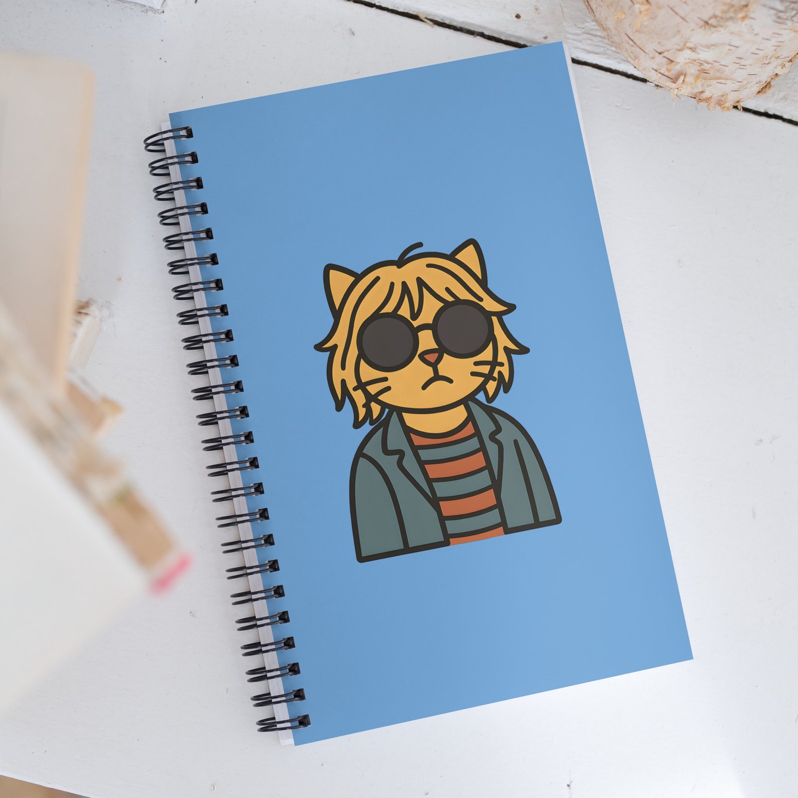 Libreta de notas con espiral - Gato Grunge - Imagen 3